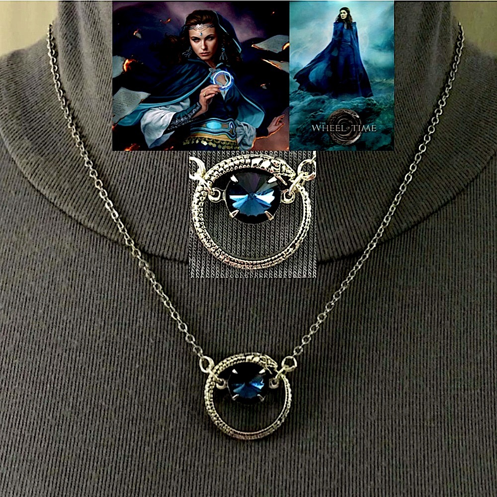 Moiraine's Necklace Wheel of Time Aes Sedai Blue Ajah Handmade Serpent Necklace